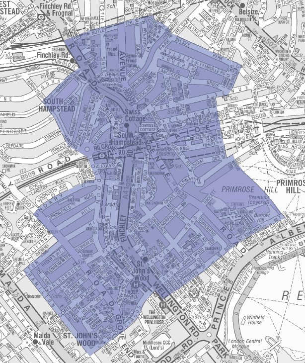 MPSCamden's tweet image. UPDATE | Swiss Cottage
Public Order Act conditions have been imposed meaning anyone wishing to join the IJAN protests that have frequently taken place on Friday nights must do so outside the blue area on this map.
This is to prevent further serious disruption to the community.