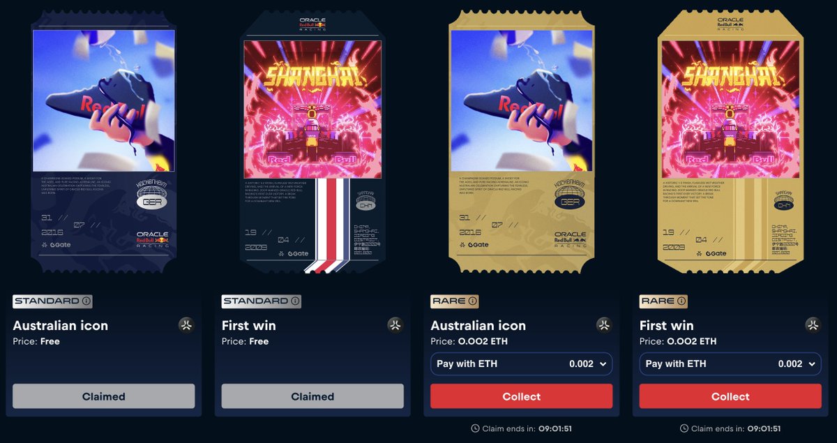 0xCygaar's tweet photo. Today is a huge milestone for @AbstractChain.

For months all I heard was "Abstract is only for degens, where is the retail onboarding they promised?"

Well now we're powering @redbullracing's digital collectible campaign with @Gate_io, allowing users to mint race collectibles from various F1 races.

Super proud of everyone for pulling off this activation. Make sure you collect every collectible across the 3 race days this weekend for a badge at the end!