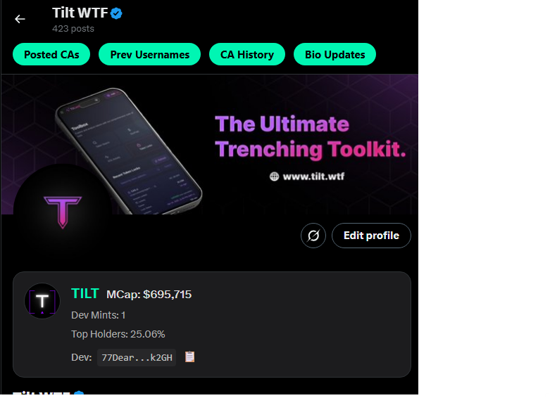 Tilt_WTFSOL's tweet image. Calling all Trenchers: Unlock an unbeatable edge with the $TILT Toolbar V1.03 now with a free 14-day trial!
Stay Tuned for V1.03 coming very soon.
chromewebstore.google.com/detail/tilt-to…