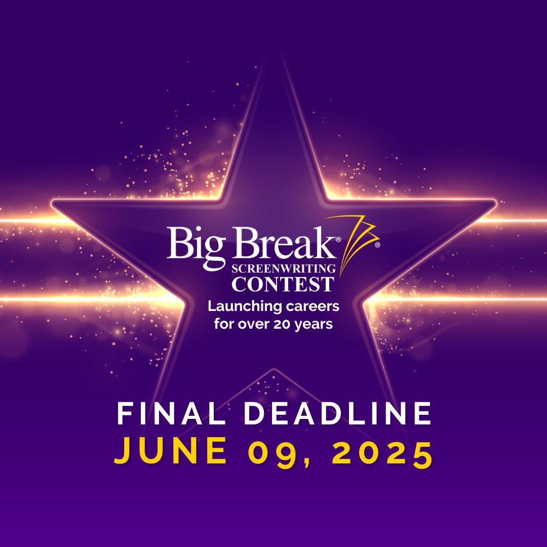 The 2025 Big Break Screenwriting Contest features top industry pros from Anonymous Content, Realm, Lylas Pictures, + many more! See the full list of judges and how to submit: hubs.ly/Q03nGX170

Final Deadline June 9!

#screenwriting #screenwritingcontest #bigbreak