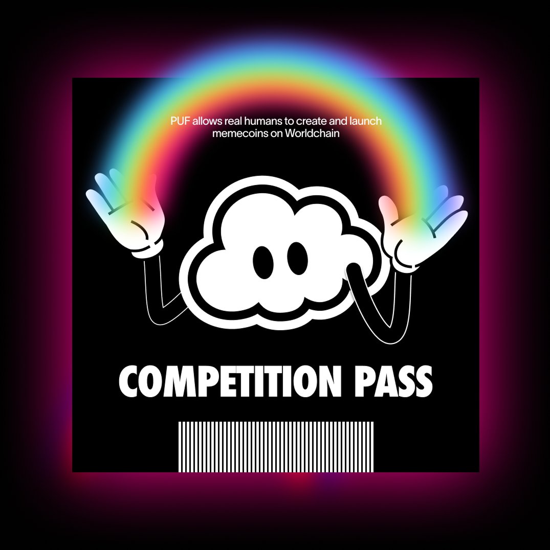 Introducing the first-ever PUF NFT: The Competitive Pass 🎟️

💥 Unlimited supply
💰 1 WLD
⏳ Monthly validity (starts after first competition)

Following the amazing energy from our Experimental Raffles, we’re leveling up with real competitive events and bigger prize pools.

Only