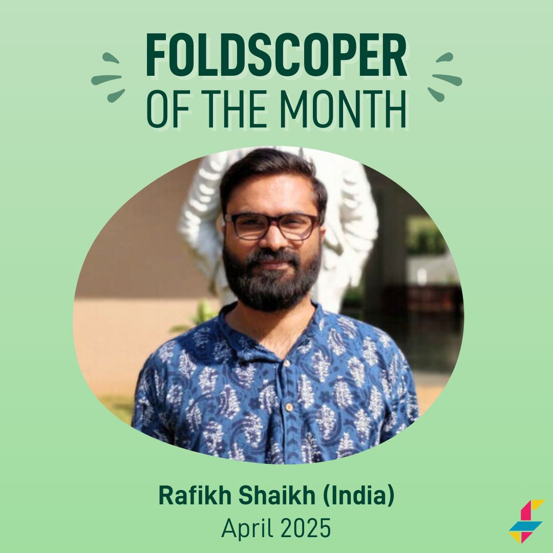 TeamFoldscope's tweet photo. 🎉 Congratulations to our April Foldscoper of the Month, Rafikh Shaikh! 🎉

💡 Rafikh is a lifelong learner and explorer with a deep curiosity for science, both in theory and in the rhythms of everyday life. As a learning scientist and naturalist, his work centers on understanding how people engage with science, especially through low-cost, culturally grounded tools that make learning more accessible and meaningful.

📚 His journey into research truly came alive during his PhD. While he had research experience during his Master's, it was only as a doctoral student that he encountered the full depth of authentic scientific inquiry. From asking purposeful questions to interpreting data with care, Rafikh embraced the process with integrity and passion.

✨ However, the moment that truly transformed his perspective was when he used a Foldscope for the first time. Although he had studied microbiology extensively, he had rarely observed live microorganisms. That changed with Foldscope. For the first time, he witnessed tiny life forms moving, interacting, and unfolding their worlds under the lens, and everything shifted. 

🔍 He first learned about Foldscope through Manu Prakash’s TED Talk. Since then, it has become an essential part of his scientific life. Rafikh calls Foldscope not just a microscope, but a cultural tool of science, "as vital to learning and exploration as language is to thought". Foldscope empowers anyone, anywhere to see the invisible, question what they see, and become an investigator of the natural world.

🌍 Stay connected with Rafikh on social media:
Instagram, X, and YouTube: @edurafi

Read more about Rafikh’s story and explore his work: https://t.co/PW5YagKgMA

#Foldscope #FoldscoperOfTheMonth #microscopy #STEMeducation #learningbydoing #scienceforall #microcosmos #naturalist #edtech #accessibilityinscience