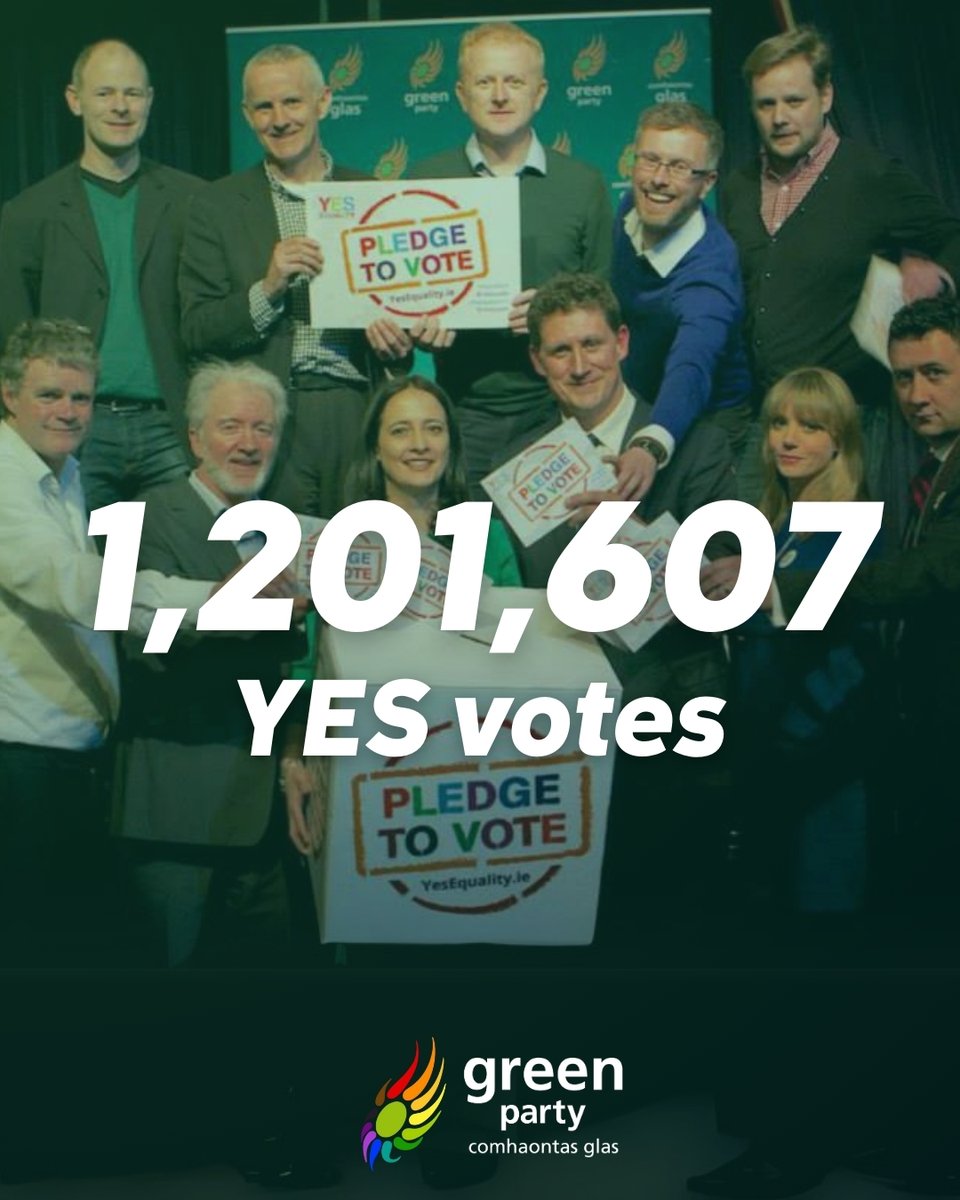 greenparty_ie's tweet photo. Ten years ago today, Ireland made history — becoming the first country in the world to introduce same-sex marriage by popular vote.
What’s happened since has been nothing short of extraordinary.
➡️ Swipe to see a decade of marriage equality in numbers.
1/2 https://t.co/lqgQihmlOi