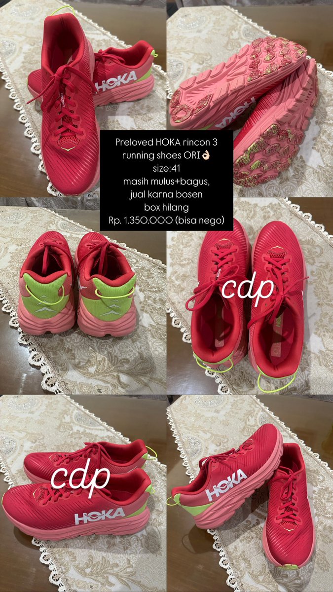 cadepee's tweet image. preloved running shoes hoka pink