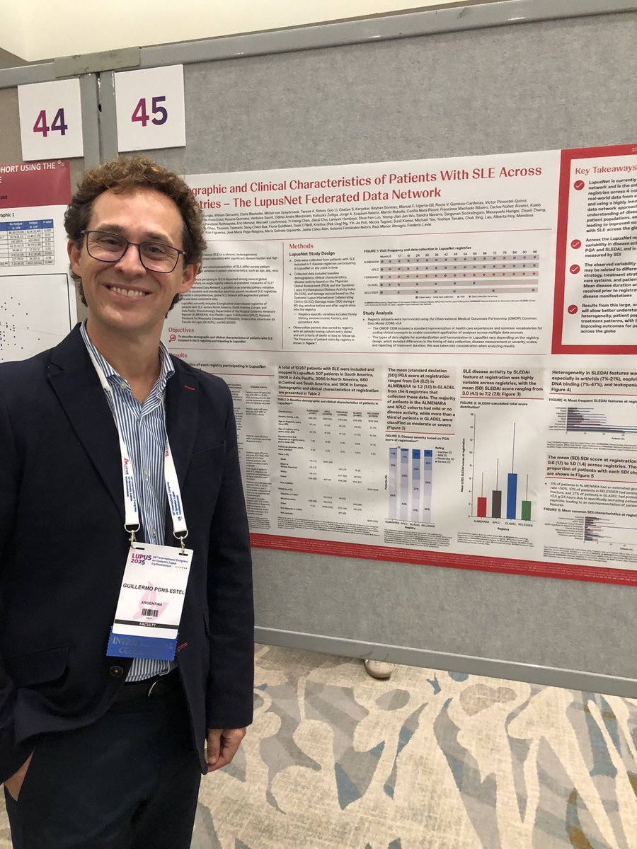 Janet Pope (@janetbirdope) on Twitter photo Who does worse with #SLE
#nature vs #nurture
South American #lupus #registries
⬆️ activity
⬆️damage
⬇️age
⬇️SES
⬆️SLE #antibodies
#Gladel registry and others vs Europe
Environment >genetics 🤔
#LUPUS2025 #45poster <a href="/RheumNow/">Dr. John Cush</a>
<a href="/gponsestel/">Guillermo Pons Estel</a> Who does worse with #SLE
#nature vs #nurture
South American #lupus #registries
⬆️ activity
⬆️damage
⬇️age
⬇️SES
⬆️SLE #antibodies
#Gladel registry and others vs Europe
Environment >genetics 🤔
#LUPUS2025 #45poster <a href="/RheumNow/">Dr. John Cush</a>
<a href="/gponsestel/">Guillermo Pons Estel</a>