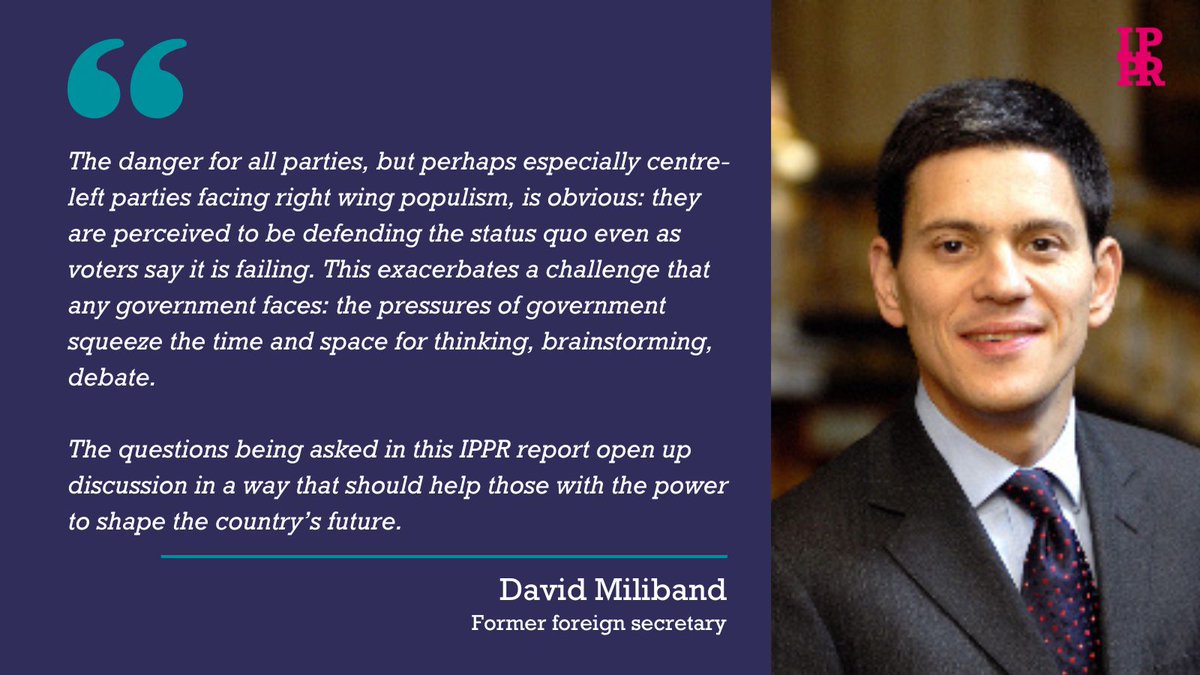 IPPR (@ippr) on Twitter photo Britain is well-placed to develop the progressive project: "We have a government with a mandate for change, new thinkers in and around politics, and a rich history of political initiatives with far-reaching impact", <a href="/DMiliband/">David Miliband</a> writes in the foreword to our report Britain is well-placed to develop the progressive project: "We have a government with a mandate for change, new thinkers in and around politics, and a rich history of political initiatives with far-reaching impact", <a href="/DMiliband/">David Miliband</a> writes in the foreword to our report