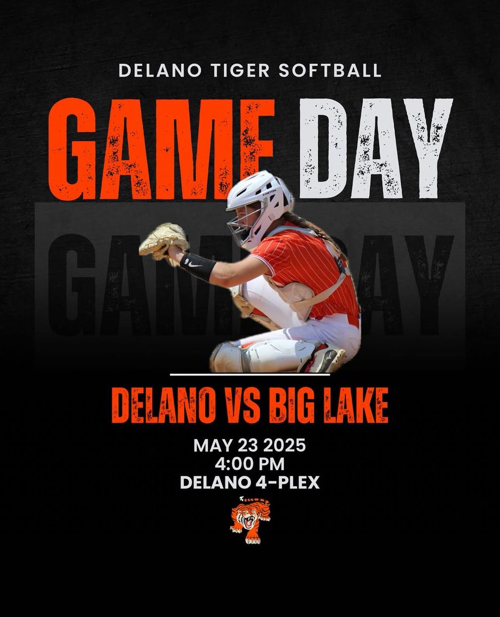 We start section play today. See you at 
4 PM at the Delano 4-Plex as we take on #4 Big Lake! 

#GoTigers #DelanoSoftball