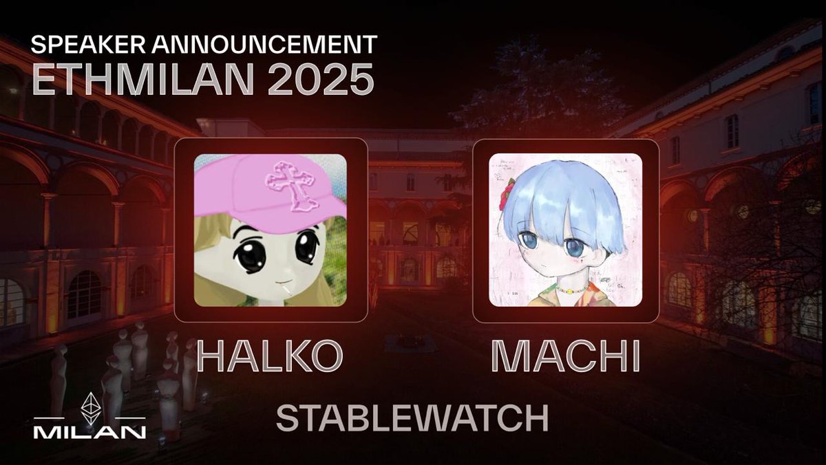 ETHMilan 🇮🇹 | 24th June 2025 (@eth_milano) on Twitter photo ethmilan is proud to announce <a href="/stablewatchHQ/">stablewatch</a> as speaker!
Our friends <a href="/machiuwuowo/">machi the cat</a> and <a href="/Halko500k/">HALKO</a> will talk about the idea of the "risk-free rate", how it works in defi, whether there is one, and how we can even calculate it? ethmilan is proud to announce <a href="/stablewatchHQ/">stablewatch</a> as speaker!
Our friends <a href="/machiuwuowo/">machi the cat</a> and <a href="/Halko500k/">HALKO</a> will talk about the idea of the "risk-free rate", how it works in defi, whether there is one, and how we can even calculate it?
