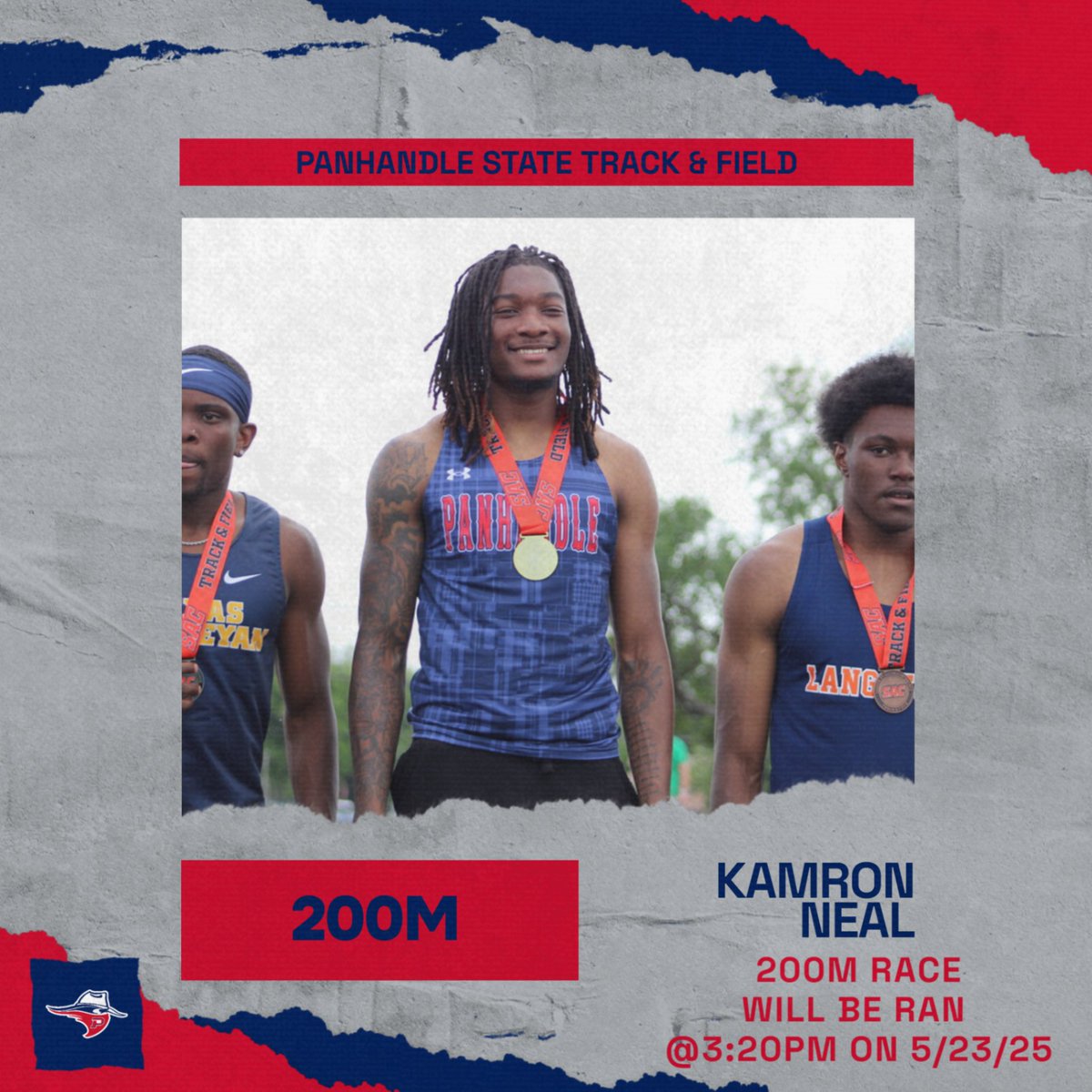 Kamron Neal will be running for a national championship in the 200m. The race will begin at 3:20pm.
🎥: shorturl.at/w3Q9A