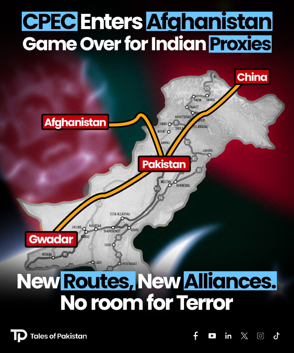 CPEC Enters Afghanistan — Game Over for Indian Proxies!

TTP (FAK), BLA–BLF–BSN (FTH), RAW’s terror blueprint just hit a dead end.

With China 🇨🇳, Pakistan 🇵🇰, and Afghanistan 🇦🇫 shaking hands — the future is trade, not terror.

#CPEC #GeoStrategy #PakistanFirst #RAWExposed #FAK