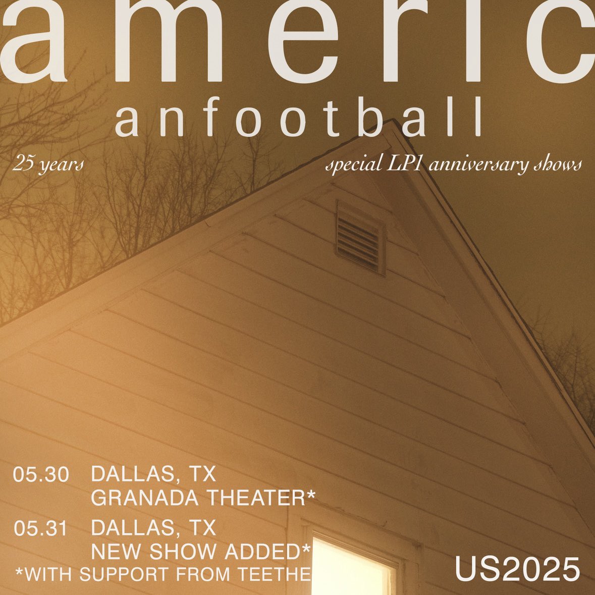 American Football (@americfootball) on Twitter photo DALLAS! We just released some production holds for night one at <a href="/granadatheater/">Granada Theater</a> next week, so now both shows have a limited number of tickets left! Grab while you can and see you soon… americanfootballmusic.com/tour DALLAS! We just released some production holds for night one at <a href="/granadatheater/">Granada Theater</a> next week, so now both shows have a limited number of tickets left! Grab while you can and see you soon… americanfootballmusic.com/tour