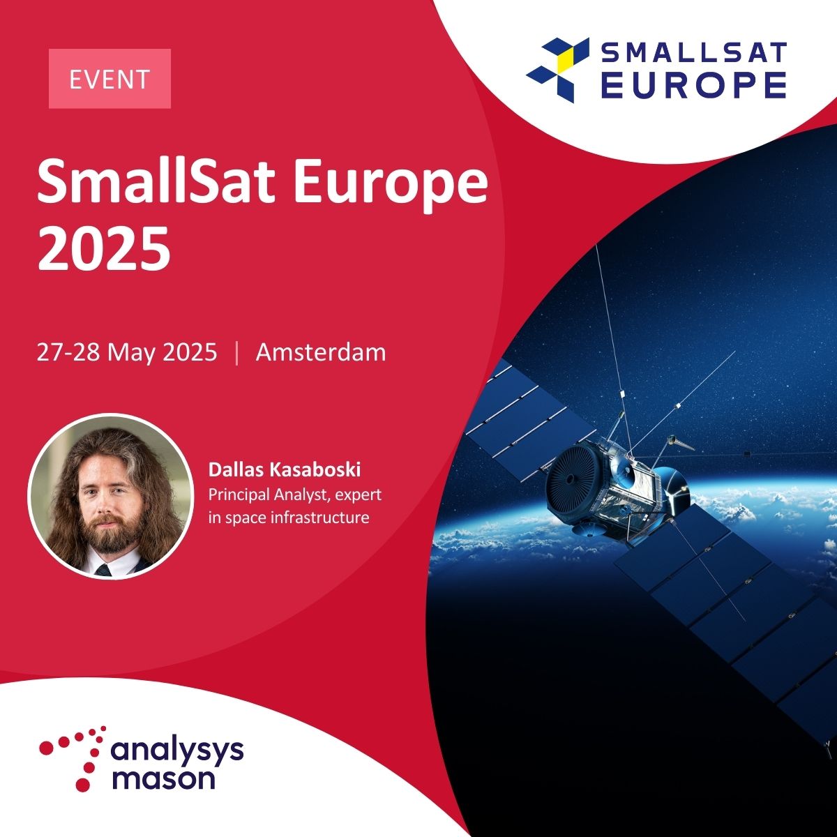 Join global smallsat leaders at SmallSat Europe 2025 to explore market trends and growth opportunities. Meet Dallas Kasaboski at the ‘European Satellite Constellations’ panel. Learn more and register: bit.ly/4kuHM6f 

#SmallsatEurope2025 #Satellite #SpaceTech