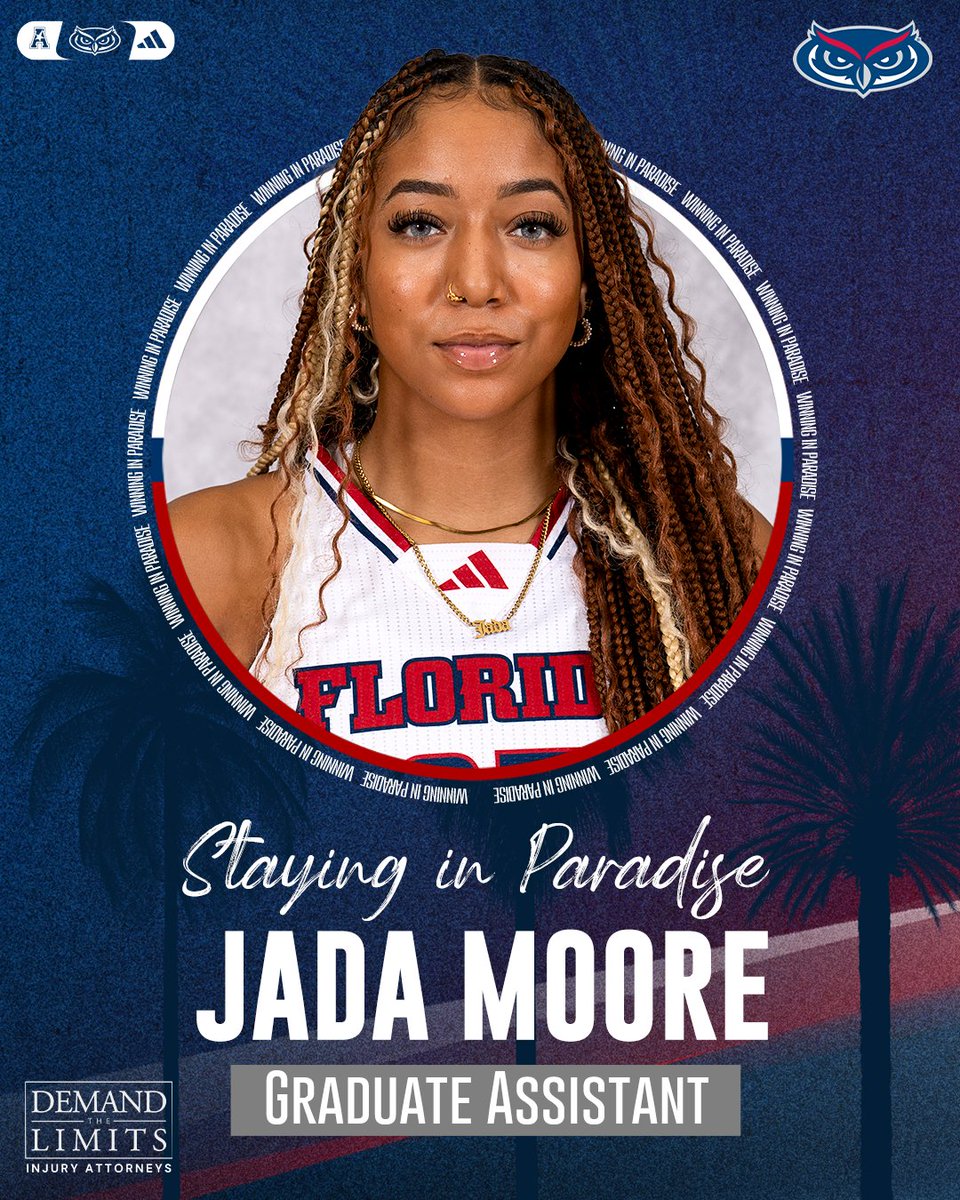 Florida Atlantic Women’s Basketball (@fauwbb_hoops) on Twitter photo 𝓢𝓽𝓪𝔂𝓲𝓷𝓰 𝓘𝓷 𝓟𝓪𝓻𝓪𝓭𝓲𝓼𝓮
We're thrilled to announce that <a href="/JadaMoore24/">jada moore 🧚🏽♀️</a> is staying in Paradise as our graduate assistant!
📰 bit.ly/43c3Mxe
#WIP🏝️ 𝓢𝓽𝓪𝔂𝓲𝓷𝓰 𝓘𝓷 𝓟𝓪𝓻𝓪𝓭𝓲𝓼𝓮
We're thrilled to announce that <a href="/JadaMoore24/">jada moore 🧚🏽♀️</a> is staying in Paradise as our graduate assistant!
📰 bit.ly/43c3Mxe
#WIP🏝️