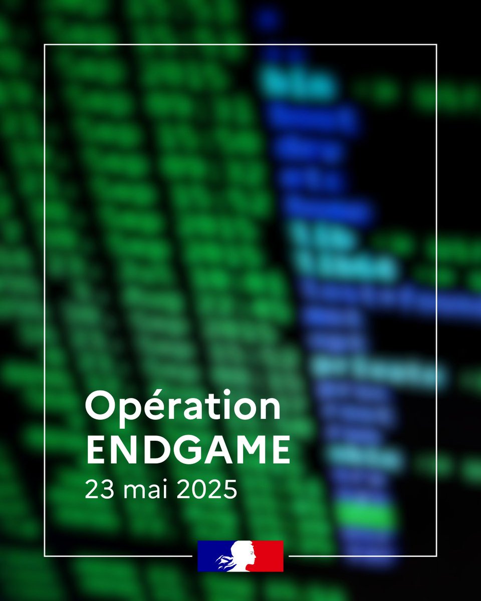 🌍 L'ANSSI s’est impliquée dans l’opération de coopération judiciaire internationale #ENDGAME visant à démanteler des infrastructures numériques liées à des codes cybercriminels, entre le 19 et le 23 mai 2025.

Plus d'informations sur :
🔗 cert.ssi.gouv.fr/cti/CERTFR-202…