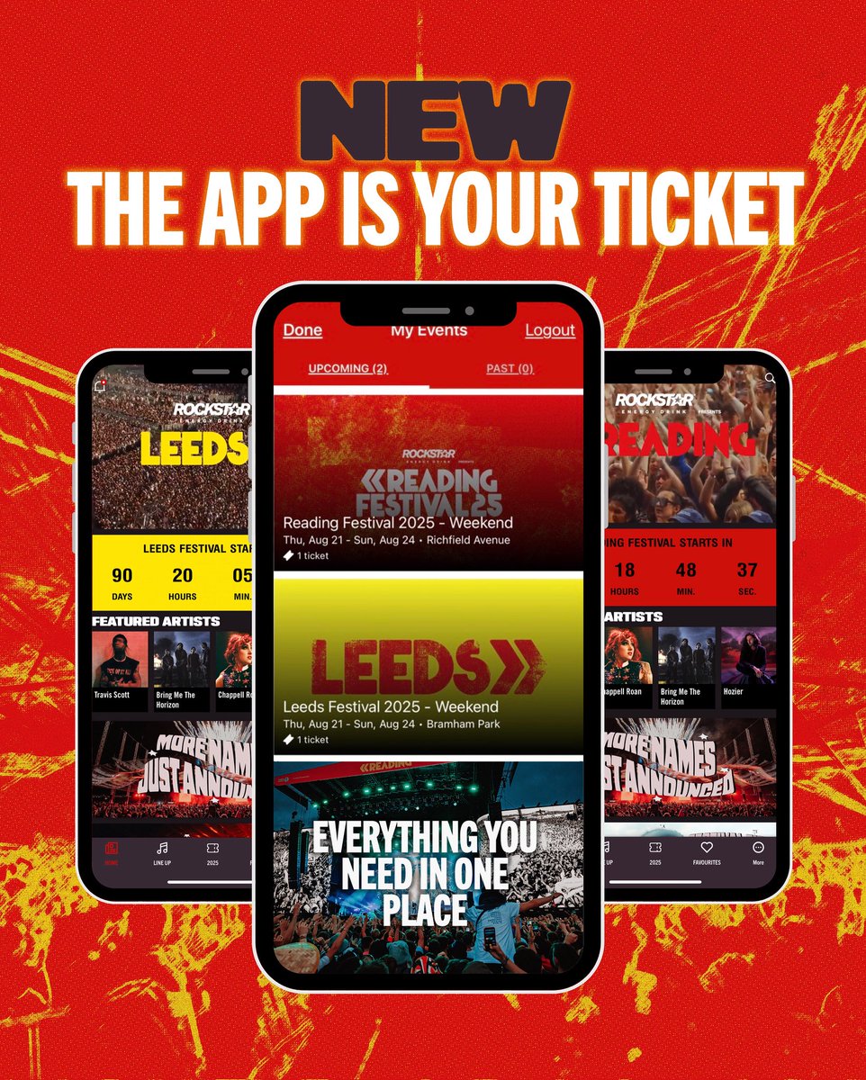 NEW: Your festival tickets will now sit in our app 📲 not only can you buy your tickets easily in the app, but it will now host them for when you arrive at the festival 🙌
 
Here’s how it works ⬇️
Download the official R&amp;L app
Choose your festival site
Click ‘My Tickets’ in the