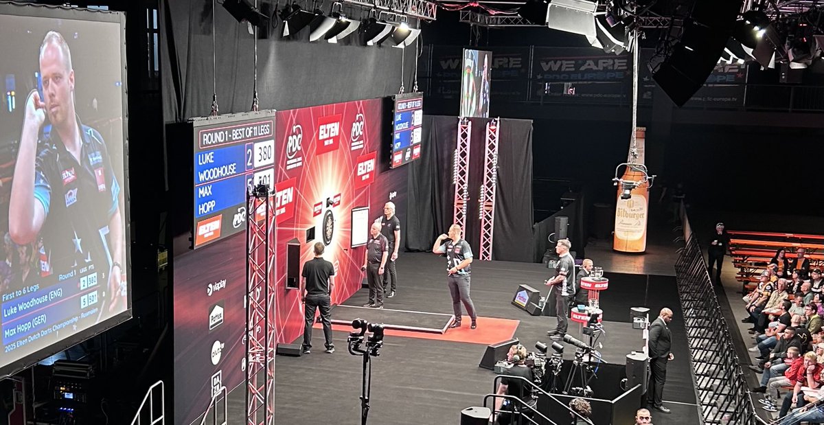 mullarkeyrob's tweet image. The afternoon session in Rosmalen ends with a win for ⁦@maximiser180⁩ against Luke Woodhouse. The evening action starts at 19.00 CET 📺 bit.ly/PDCTVLive #ET7 #DDC25