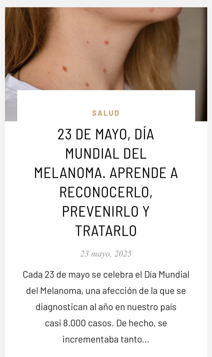 Hoy es el Día Mundial del Melanoma y he publicado este artículo tan interesante para reconocerlo, prevenirlo y actuar a tiempo en su tratamiento, de la mano de <a href="/InstMedRicart/">IMR</a> 👇

ellalolleva.com/2025/05/23/23-…