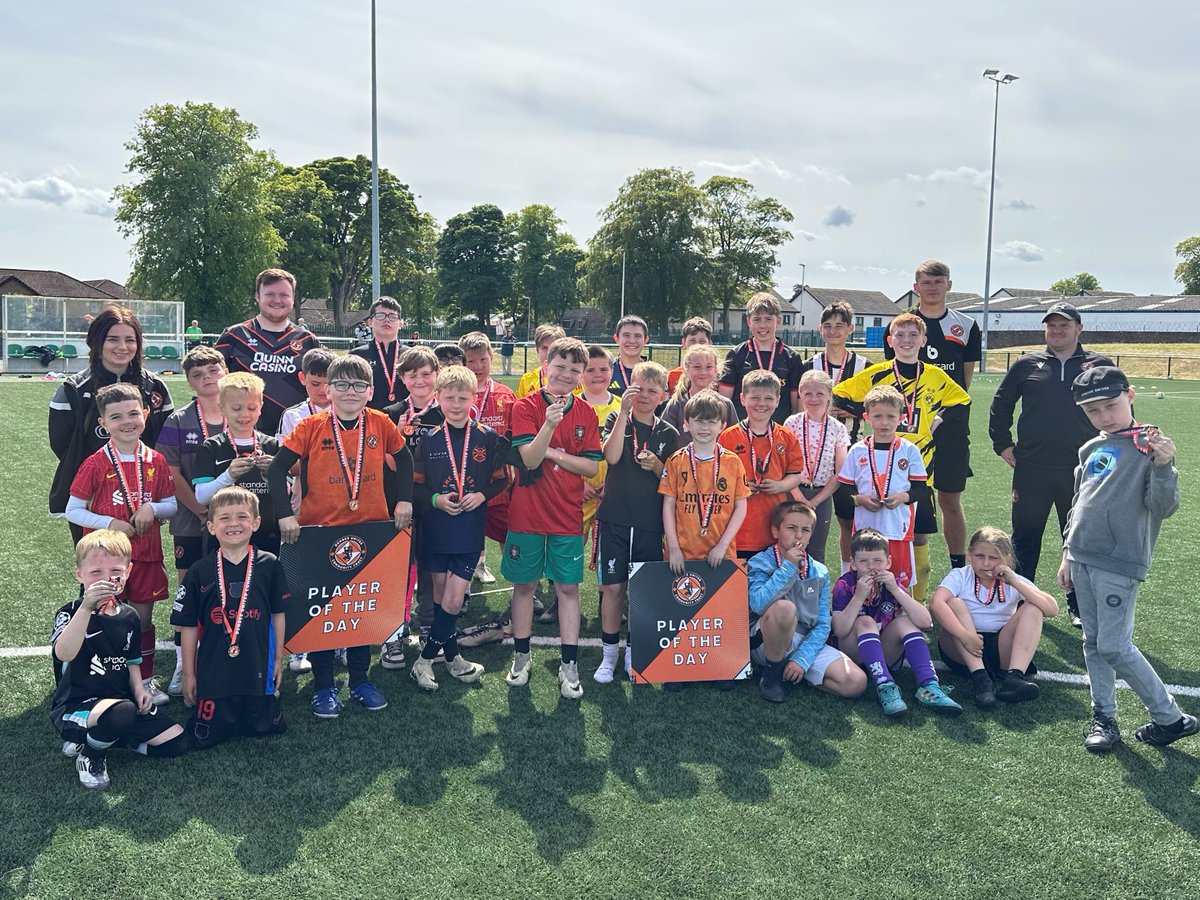 Huge well done to everyone who attended our In Service Day Football Camp today.  The coaches just couldn't pick a player of the day today, so everyone got the player of the day award 🧡🖤

Hope to see you all on Monday, there's still time to book on via dundeeunitedct.classforkids.io/camp/213