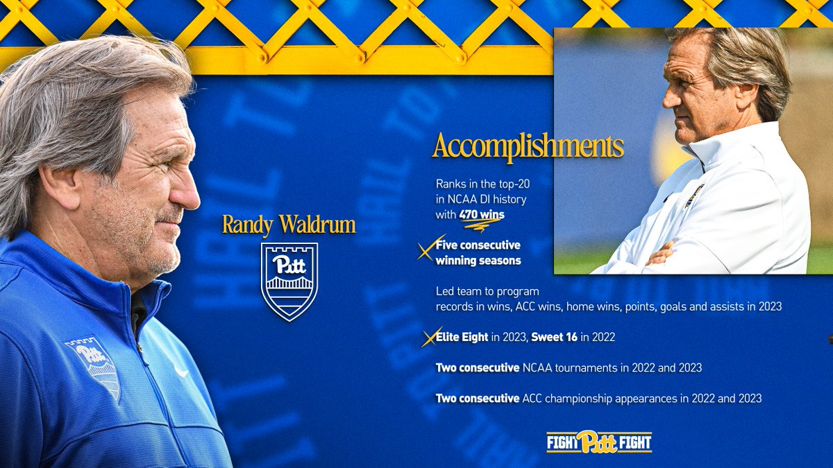 Pitt Women's Soccer (@pitt_wsoc) on Twitter photo The winningest coach in <a href="/Pitt_WSOC/">Pitt Women's Soccer</a> history π΅π‘
Pitt is a program on the rise thanks to <a href="/CoachWaldrum/">Randy Waldrum</a>! The winningest coach in <a href="/Pitt_WSOC/">Pitt Women's Soccer</a> history π΅π‘
Pitt is a program on the rise thanks to <a href="/CoachWaldrum/">Randy Waldrum</a>!