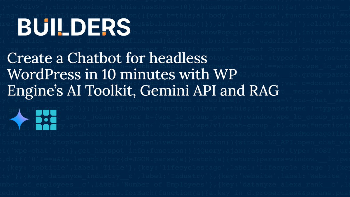 ICYMI, check out the video from yesterday's live event on building and deploying a chatbot with rocket speed in headless with <a href="/wpengine/">WP Engine</a> 's AI Toolkit, <a href="/GeminiApp/">Google Gemini App</a> API, and RAG! 🚀

youtu.be/dlJQEeJ60xc