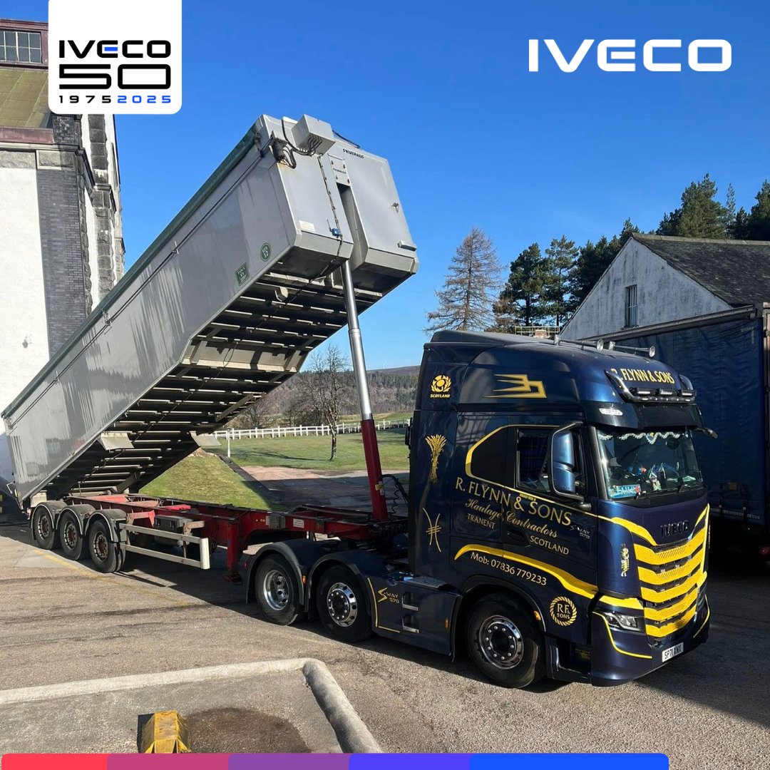 IVECOUK's tweet photo. Tam’s IVECO S-Way pairs strength with style. Towing a tri-axle bulk tipper trailer, the S-Way is carrying out some heavy-duty missions for this East Lothian-based haulier.

#MYSWAY #IVECO #Tipper https://t.co/nGzIkC1fVq
