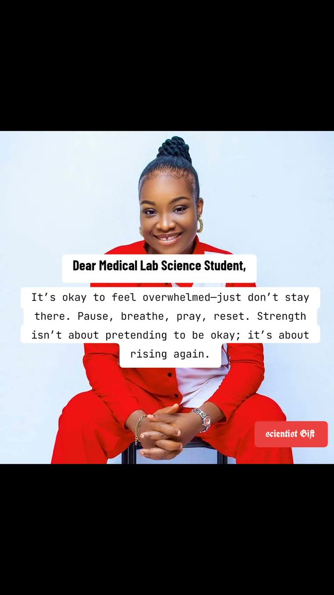 giftnwodo5's tweet photo. Dear Medical Lab Science Student,

It’s okay to feel overwhelmed—just don’t stay there. Pause, breathe, pray, reset. Strength isn’t about pretending to be okay; it’s about rising again.

#MentalStrengthMatters
#DearMedicalLabScienceStudent
#FutureScientist
#MLS
#day42 https://t.co/NV9TLSg7jn