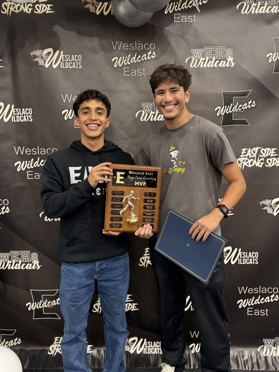 The Wesalco East HS  Boys Cross Country "MVP" Award for 2024-2025 goes to Adrianno Gonzalez &amp; Aaron Nava!