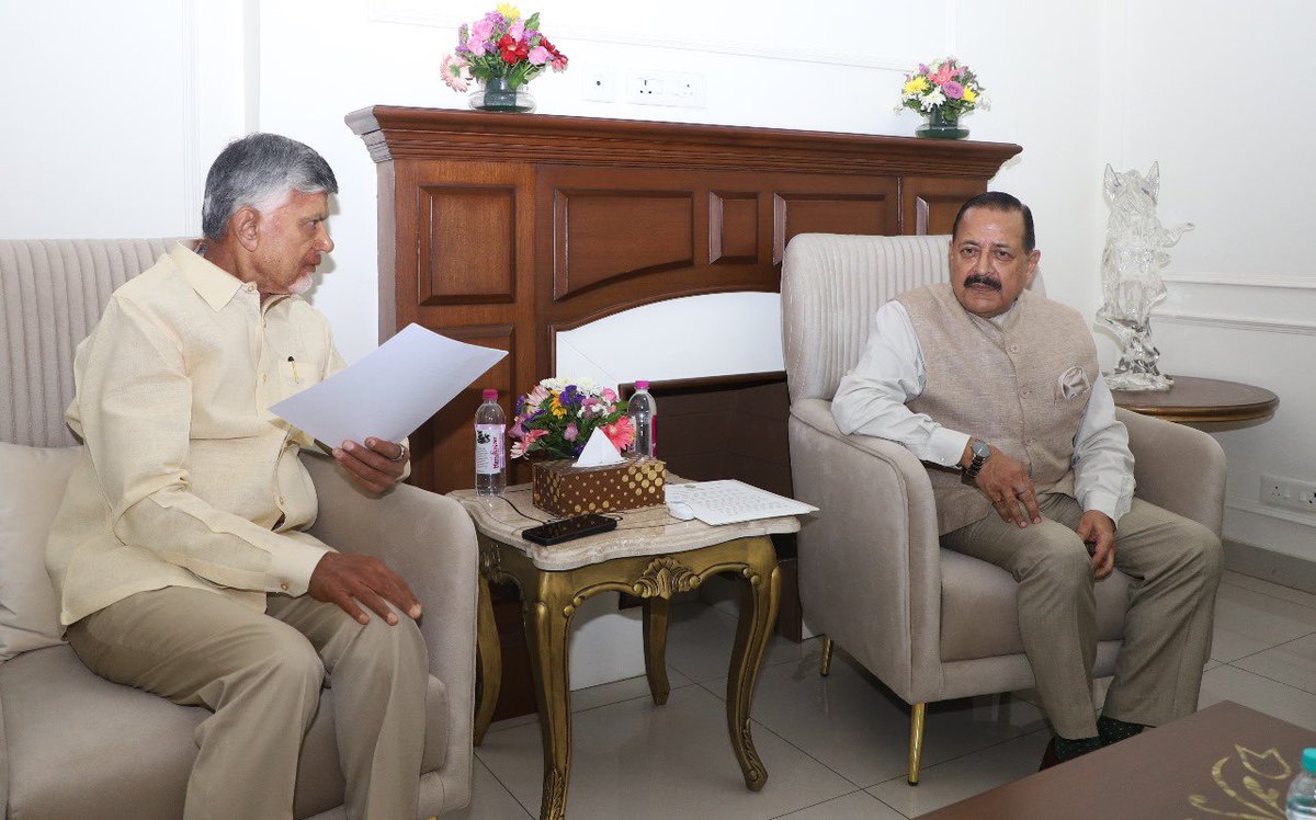 Dr Jitendra Singh (@drjitendrasingh) on Twitter photo Chief Minister of Andhra Pradesh, Sh Chandrababu Naidu <a href="/ncbn/">N Chandrababu Naidu</a> was in Delhi today.
The CM is keen that the State of Andhra be made a close partner in all the futuristic technologies initiated at the Centre by PM Sh <a href="/narendramodi/">Narendra Modi</a> …..be it, Quantum, Biotech Park , Supercomputing or Chief Minister of Andhra Pradesh, Sh Chandrababu Naidu <a href="/ncbn/">N Chandrababu Naidu</a> was in Delhi today.
The CM is keen that the State of Andhra be made a close partner in all the futuristic technologies initiated at the Centre by PM Sh <a href="/narendramodi/">Narendra Modi</a> …..be it, Quantum, Biotech Park , Supercomputing or