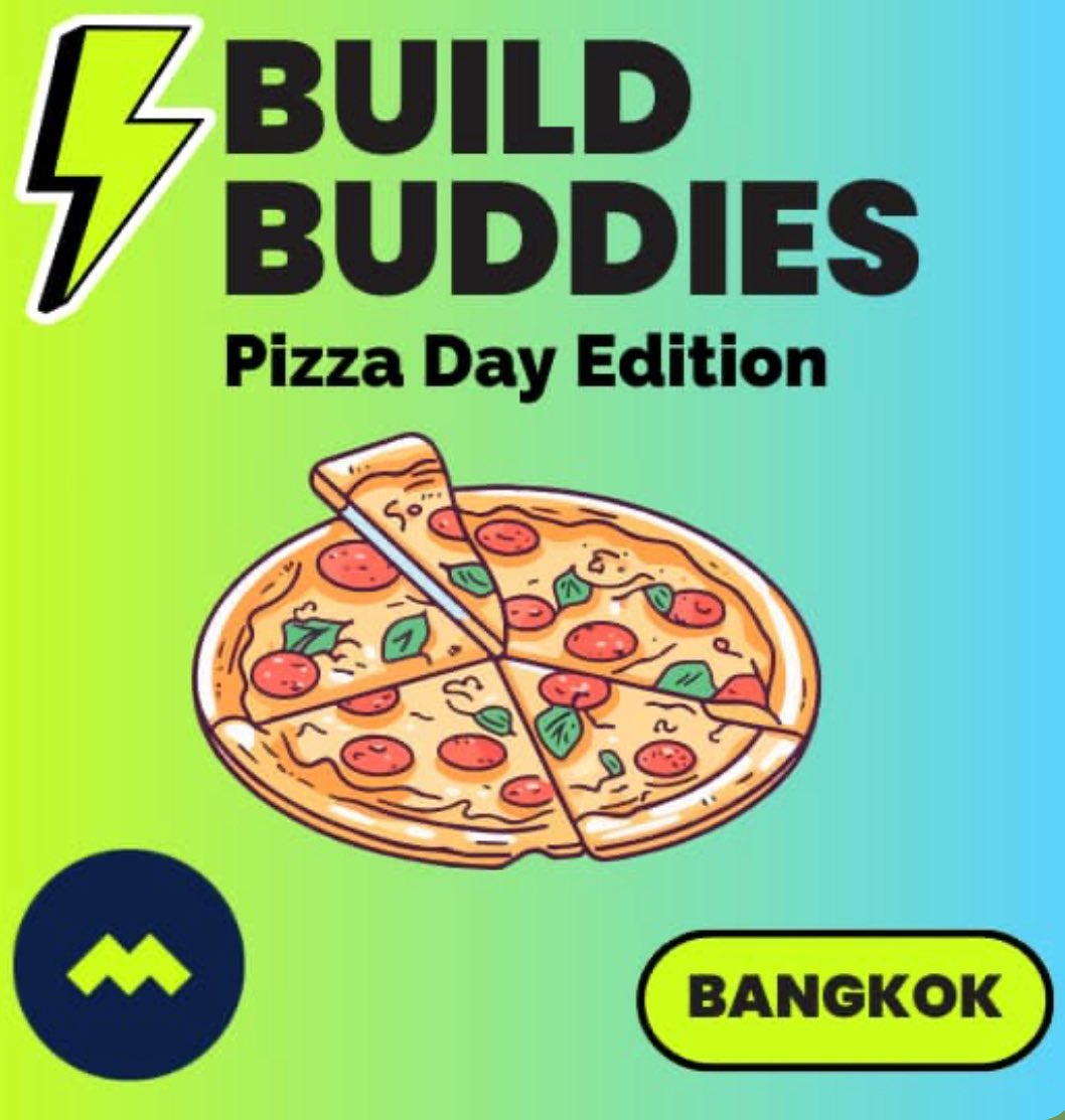 Build Buddies Thailand : Pizza Day Edition
Let’s build &amp; connect over 🍕 and Web3 vibes.
Sat, May 24 | 3-5 PM
<a href="/Pizza/">Pizza</a> Boutique Bangkok
Free pizza, dev talks &amp; great people!
RSVP : lu.ma/no59938i
#BuildBuddiesThailand #MetaPool #PizzaDay #Web3Thailand
