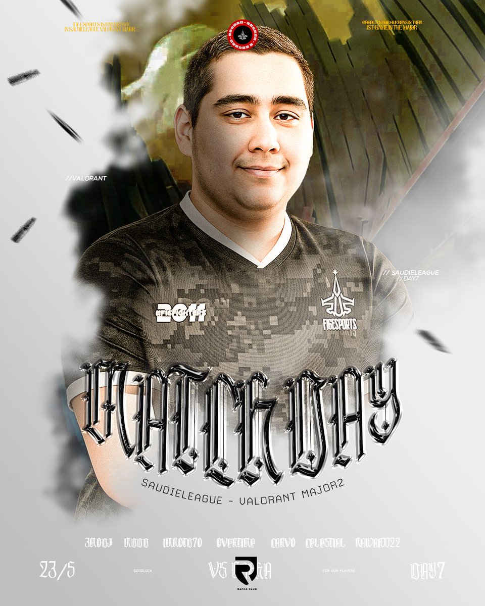 مباراتنا اليوم ضد Rafha Esports الساعة 10:00 مساءً

-
#F16Fighters