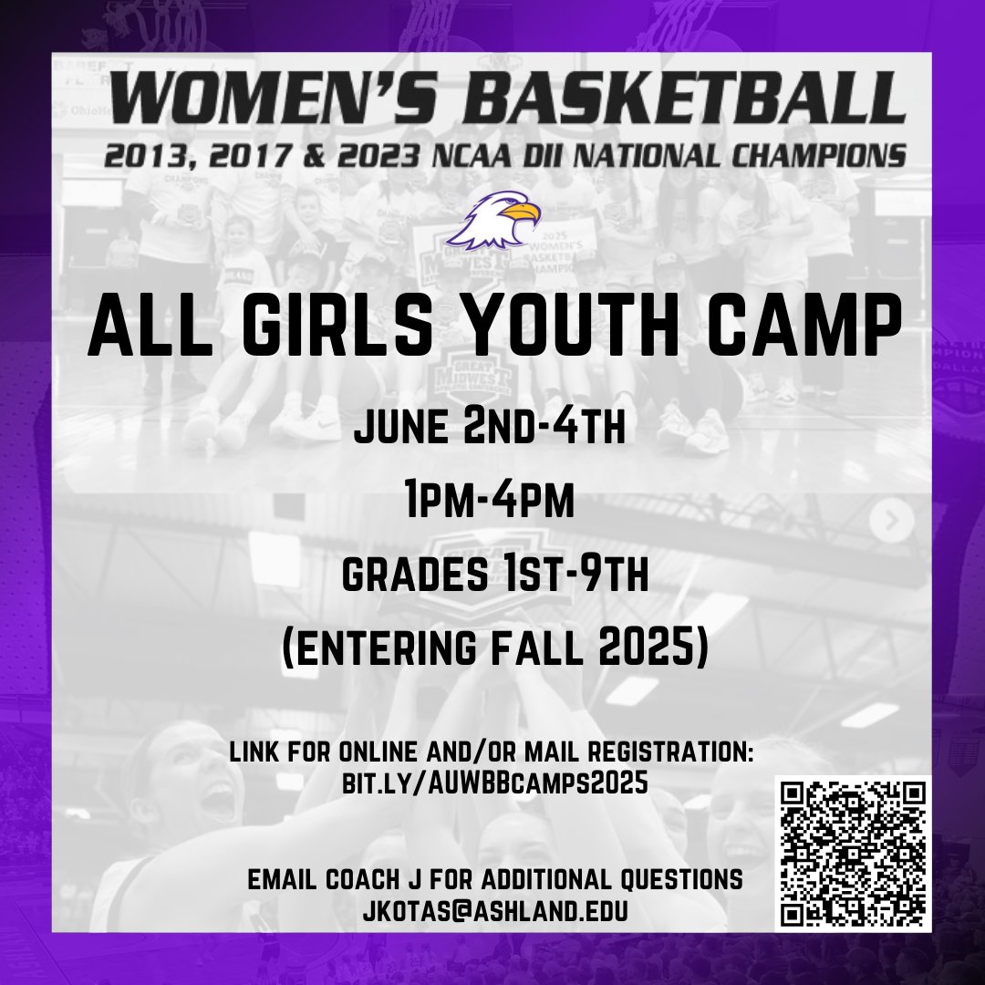 𝟭𝟬 𝗗𝗔𝗬𝗦 𝗟𝗘𝗙𝗧!! We have limited spots available until we are officially sold out! Are you signed up? If not, click the link below to reserve your spot! 

𝗚𝗢 𝗘𝗔𝗚𝗦!!  

bit.ly/AUWBBcamps2025