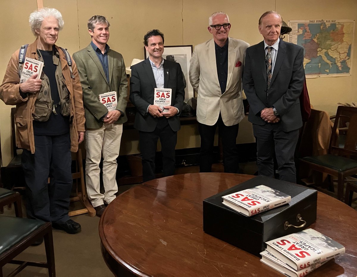 Damien Lewis (@authordlewis) on Twitter photo What an incredible launch event <a href="/I_W_M/">Imperial War Museums</a> Churchill's War Rooms last night, meeting the families of those portrayed in my new book, SAS Great Escapes 4 - L-R, Sebastian Verney, son of Cpt. John Verney MC, Legion d'Honneur, and his nephew, myself, Paul Gibson, son of Captain Lewis What an incredible launch event <a href="/I_W_M/">Imperial War Museums</a> Churchill's War Rooms last night, meeting the families of those portrayed in my new book, SAS Great Escapes 4 - L-R, Sebastian Verney, son of Cpt. John Verney MC, Legion d'Honneur, and his nephew, myself, Paul Gibson, son of Captain Lewis