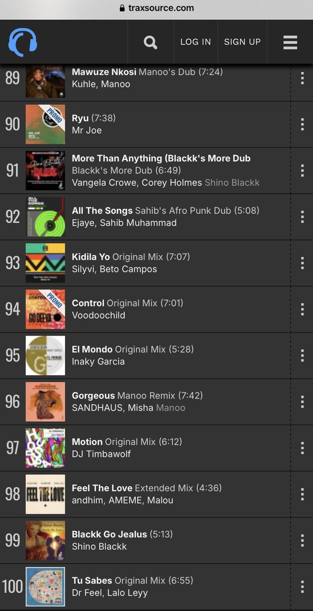 RYU has now entered the Traxsource Top 100 Afrohouse Tunes ⚡️ 

Please go check it out 

🙏🏽❤️