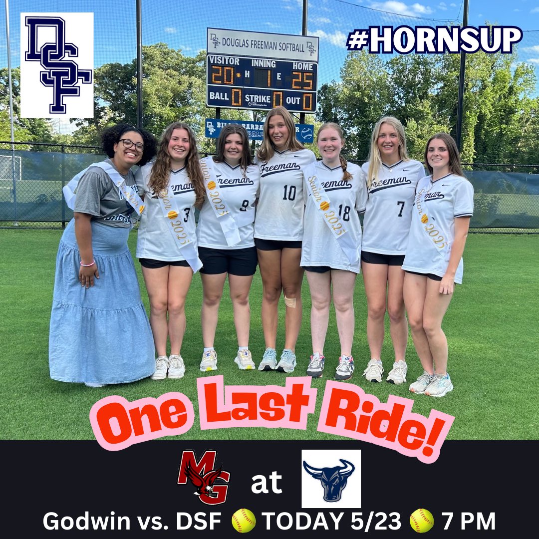 DSF Softball (@softballdsf) on Twitter photo 🥎GAME DAY‼️🥎
One LAST RIDE at Butler Field 🩷
Godwin vs. Mavs!
7 PM TONIGHT
#HornsUp <a href="/DSFAthletics/">DSFAthletics</a> <a href="/henricosports/">henricosports (from RVA Sports Network)</a> <a href="/804Varsity/">804 Varsity</a> <a href="/VHSLSoftball/">VHSL Softball</a> <a href="/VHSL_/">VHSL Athletics</a> #seniors2025 🥎GAME DAY‼️🥎
One LAST RIDE at Butler Field 🩷
Godwin vs. Mavs!
7 PM TONIGHT
#HornsUp <a href="/DSFAthletics/">DSFAthletics</a> <a href="/henricosports/">henricosports (from RVA Sports Network)</a> <a href="/804Varsity/">804 Varsity</a> <a href="/VHSLSoftball/">VHSL Softball</a> <a href="/VHSL_/">VHSL Athletics</a> #seniors2025