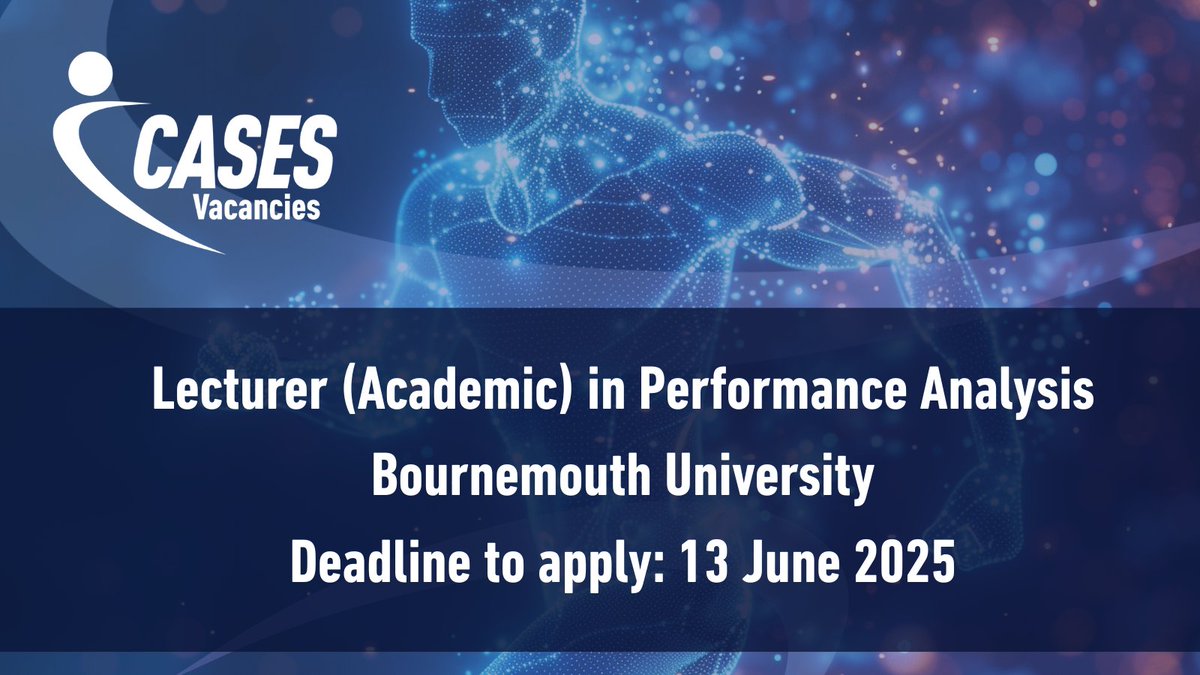 CASES (@casessocial) on Twitter photo Vacancy: Lecturer (Academic) in Performance Analysis at <a href="/bournemouthuni/">Bournemouth Uni</a>
Deadline to apply is Friday 13 June 2025.
Head to the link below for more information and how to apply bit.ly/439Y7HW
#Vacancy Vacancy: Lecturer (Academic) in Performance Analysis at <a href="/bournemouthuni/">Bournemouth Uni</a>
Deadline to apply is Friday 13 June 2025.
Head to the link below for more information and how to apply bit.ly/439Y7HW
#Vacancy
