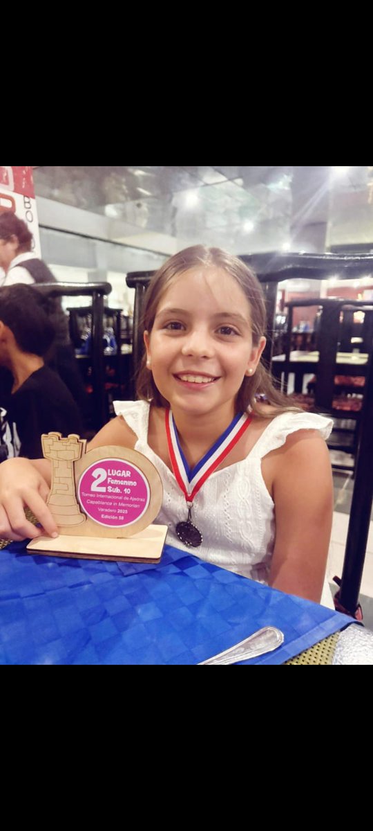 🏆 Ana María Corrales brilla en el Torneo Capablanca Infantil Femenino U10 🏆
¡Una actuación espectacular! Ana María Corrales Corrales con 10 años, representante de Pérez Zeledón, ha logrado una hazaña excepcional en el prestigioso Torneo Capablanca Infantil Femenino U10,