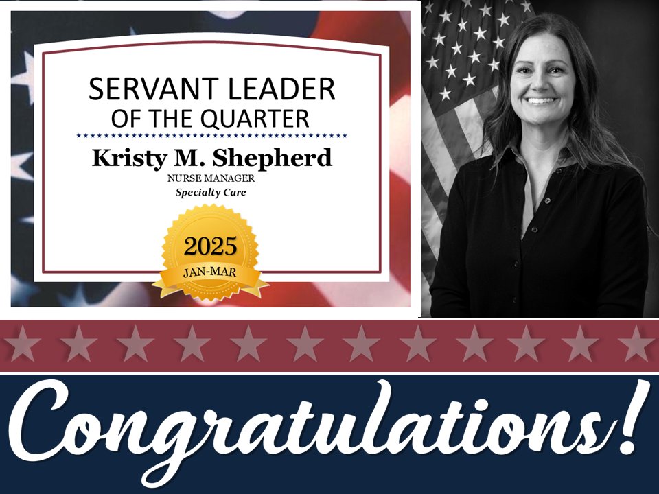Congratulations to the Servant Leader of the Quarter: Kristy Shepherd!