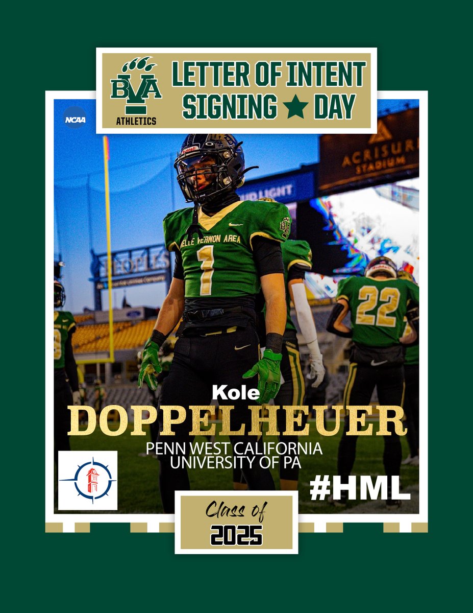 BvasdAthletics's tweet photo. Kole Doppelheuer- 🏈- Penn West California Univ. of PA (CALU!!!) https://t.co/65R0D4yfM3