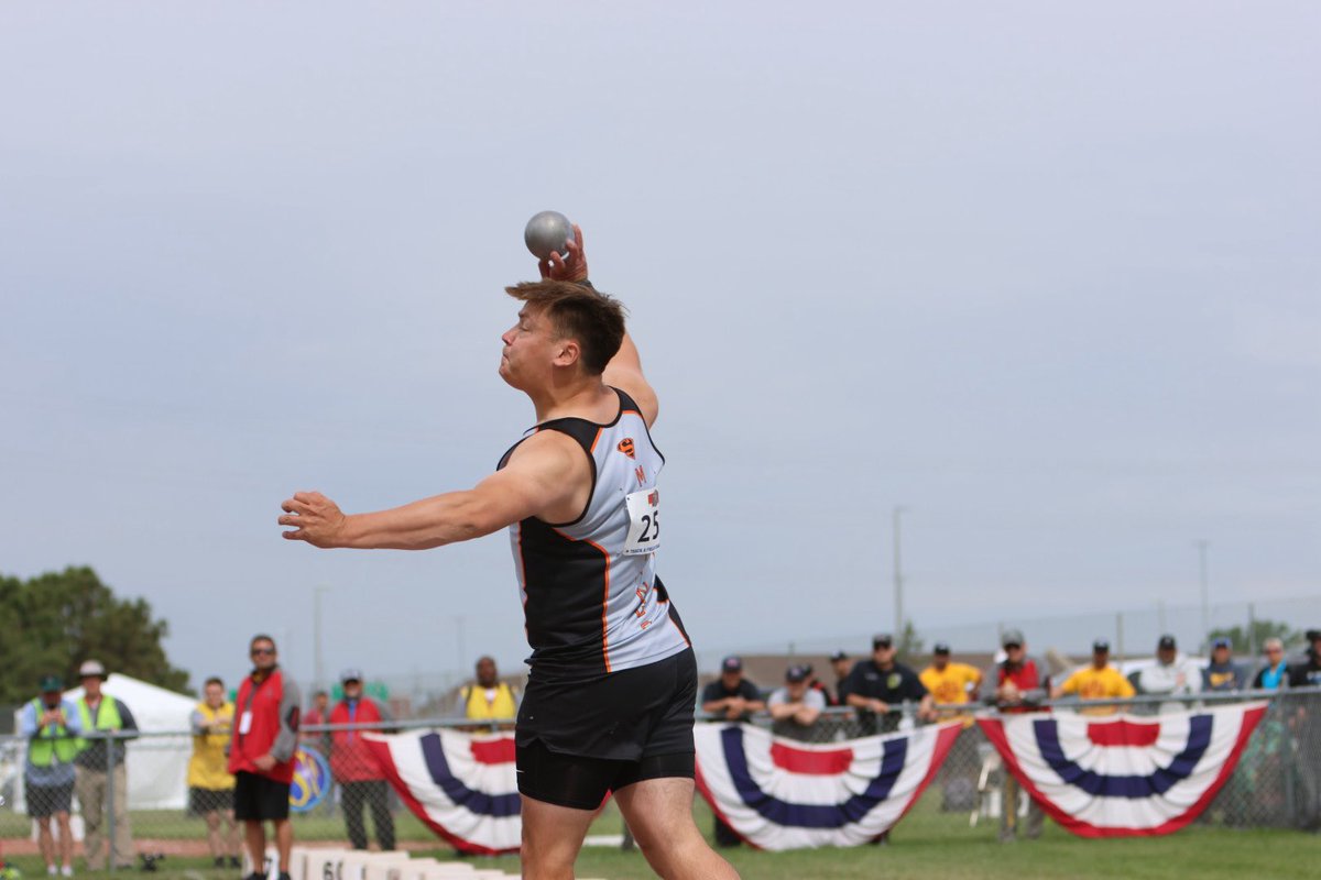 PrepRunningNerd's tweet image. Barrett Wilke of Stanton breaks the Class C State shot put record of 65-03.75 set by Kade Pieper of Norfolk Catholic in 2023.  He throws 65-04.75 on his second attempt.