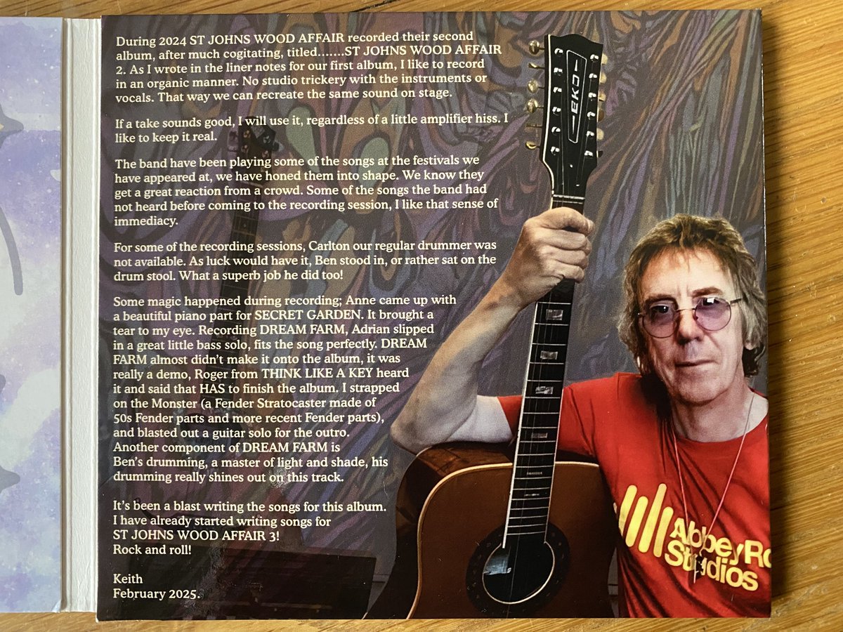 ST JOHNS WOOD AFFAIR 2 is released today! Our second album. Psych rock with a modern twist. Available from all the usual outlets. I played a 1967 EKO 12 string on some of the songs, just to add to the sonic colours.