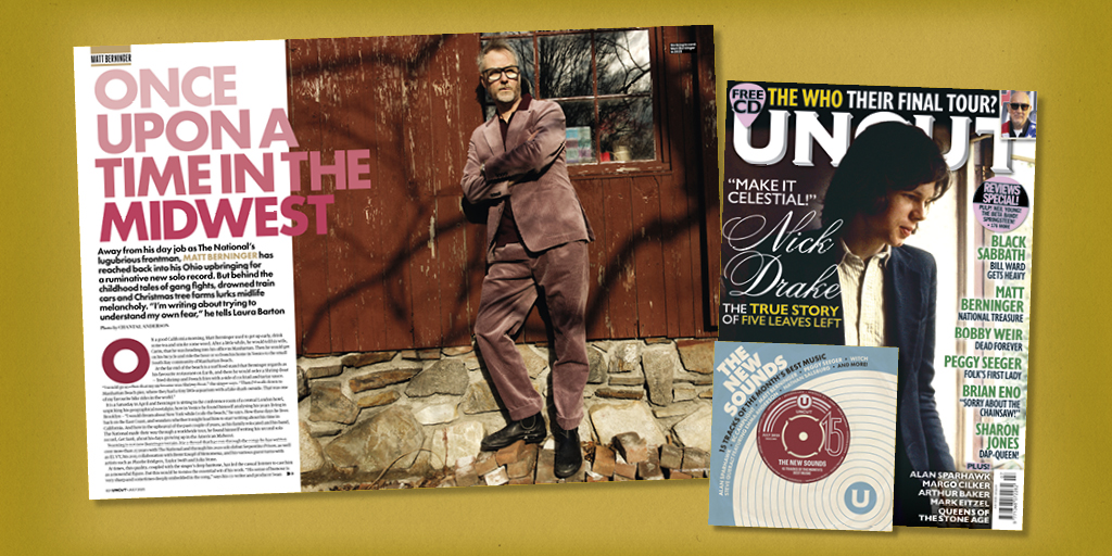 Uncut Magazine (@uncutmagazine) on Twitter photo Away from his day job as <a href="/TheNational/">The National</a>'s lugubrious frontman, Matt Berninger has reached back into his Ohio upbringing for a ruminative new solo record.
āIām trying to understand my own fear,ā he tells us.
Read more in the new <a href="/uncutmagazine/">Uncut Magazine</a> - in shops now. Away from his day job as <a href="/TheNational/">The National</a>'s lugubrious frontman, Matt Berninger has reached back into his Ohio upbringing for a ruminative new solo record.
āIām trying to understand my own fear,ā he tells us.
Read more in the new <a href="/uncutmagazine/">Uncut Magazine</a> - in shops now.