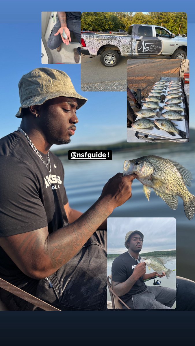 If yall wanna go for a fishing trip IN THE NATURAL STATE definitely hit my guy up Eric watts for the best crappie fishing experience. Best in the game great guy and great service. INFO in pictures!