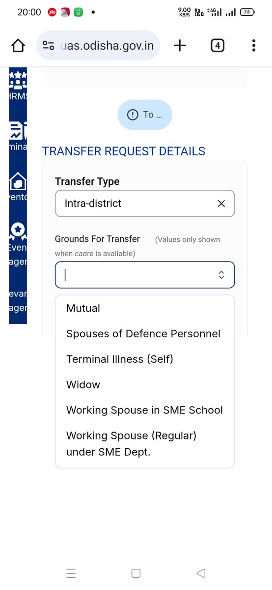 sahu_bidya89375's tweet photo. Request to fix the Online Transfer Portal for Inclusion of "Cadre of Working Spouse in Govt Service" in Intra-District Transfer as per Notification No. 13453-Transfer Guidelines for Elementary Teachers, dt 14/05/2025, Pg. 9, Order of Priority Point VI @OSEPA_Official @SMEOdisha https://t.co/G3SF6db7UQ