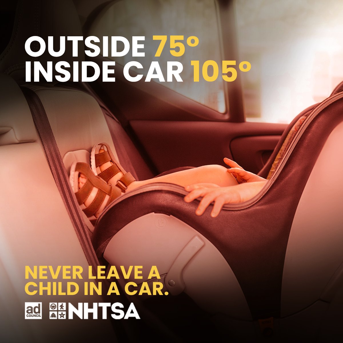A child’s body temperature rises three to five times faster than an adult’s. Don’t leave your child behind in the car for essential errands, even if you think it’ll be quick. 

Visit NHTSA.gov/Heatstroke to learn more. #StopLookLock