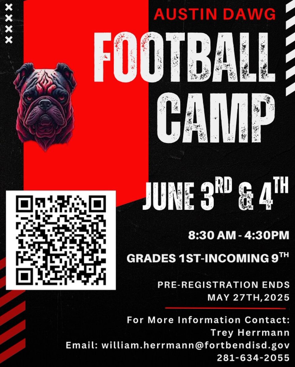 Austin Dawg Football (@ahsdawgfootball) on Twitter photo Skills Camp Grades 1- incoming 9th graders. It will be here soon!!
<a href="/SFAHS_Bulldogs/">Austin High School</a> <a href="/AHSBulldogs/">AHS Bulldog Athletics</a> <a href="/MGMS_Gators/">Garcia Middle School</a> <a href="/sms_jaguars/">Sartartia Middle School</a> <a href="/OCE_BlueJays/">Oyster Creek Elementary</a> <a href="/LVE_Vikings/">Lakeview Elementary</a> <a href="/MYE_Leopards/">Malala Elementary</a> <a href="/WSE_Stallions/">Walker Station Elementary</a> <a href="/BBE_Bullfrogs/">Brazos Bend Elem.</a> Skills Camp Grades 1- incoming 9th graders. It will be here soon!!
<a href="/SFAHS_Bulldogs/">Austin High School</a> <a href="/AHSBulldogs/">AHS Bulldog Athletics</a> <a href="/MGMS_Gators/">Garcia Middle School</a> <a href="/sms_jaguars/">Sartartia Middle School</a> <a href="/OCE_BlueJays/">Oyster Creek Elementary</a> <a href="/LVE_Vikings/">Lakeview Elementary</a> <a href="/MYE_Leopards/">Malala Elementary</a> <a href="/WSE_Stallions/">Walker Station Elementary</a> <a href="/BBE_Bullfrogs/">Brazos Bend Elem.</a>