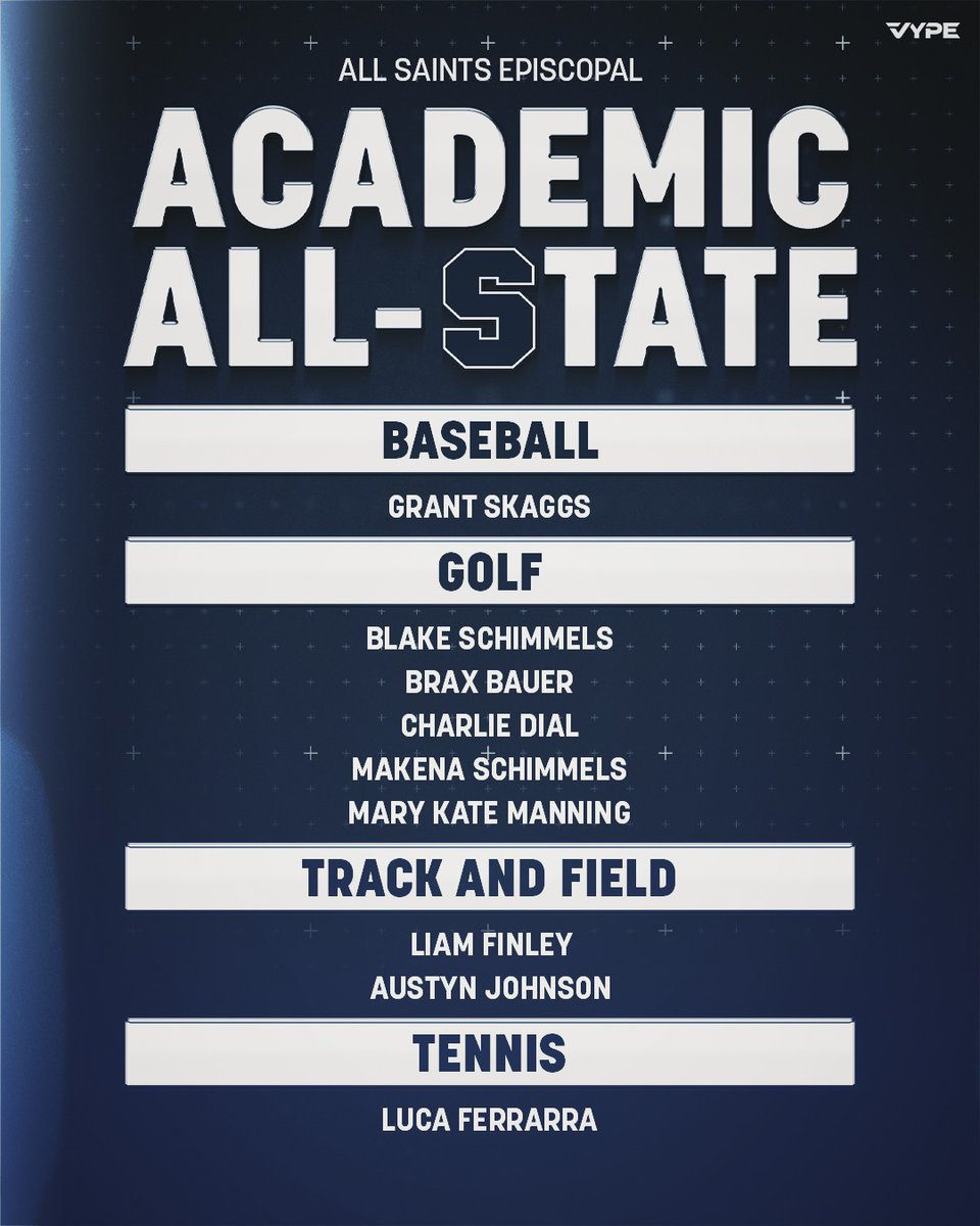 All Saints' Athletes (@ptfathletics) on Twitter photo Congratulations to all of our spring sport student athletes named to the TAPPS 5A Academic All-State squads! <a href="/CoachBeck_PTF/">Coach Aaron Beck</a> <a href="/PTFGolf/">All Saints Golf</a> <a href="/PTFTennis/">ASESftw_TEN</a> <a href="/PTFBaseball/">All Saints' Baseball</a> <a href="/PTFTrack/">All Saints T & F/ Cross Country</a> Congratulations to all of our spring sport student athletes named to the TAPPS 5A Academic All-State squads! <a href="/CoachBeck_PTF/">Coach Aaron Beck</a> <a href="/PTFGolf/">All Saints Golf</a> <a href="/PTFTennis/">ASESftw_TEN</a> <a href="/PTFBaseball/">All Saints' Baseball</a> <a href="/PTFTrack/">All Saints T & F/ Cross Country</a>