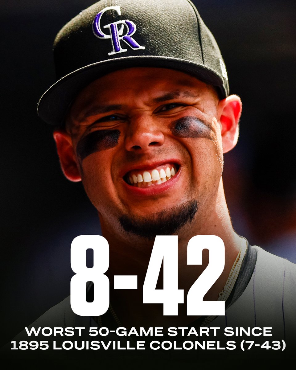 We are witnessing the worst MLB start in 130 years.

The Rockies are on pace to lose 136 games this season, which would pass the 1899 Cleveland Spiders (20-134) for the most losses by an MLB team.