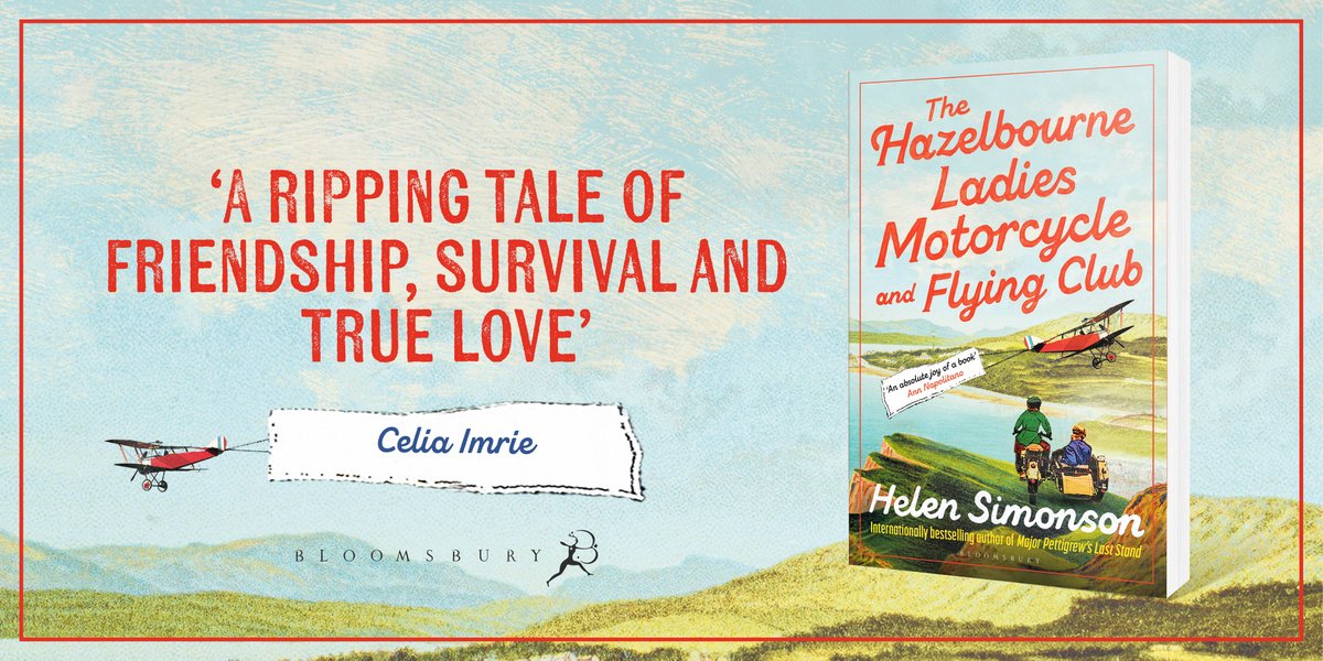Bloomsbury Books UK (@bloomsburybooks) on Twitter photo ✈️ 'A ripping tale of friendship, survival and true love' <a href="/CeliaImrie/">Celia Imrie</a>
✈️ 'Delightful and gripping' <a href="/jenlion/">Jenny Ryan</a>
Are you ready to join the club? <a href="/Simonsonhelen/">Helen Simonson</a> is back with another comforting story ❤️
The Hazelbourne Ladies Motorcycle and Flying Club us out in paperpack on June 5th! ✈️ 'A ripping tale of friendship, survival and true love' <a href="/CeliaImrie/">Celia Imrie</a>
✈️ 'Delightful and gripping' <a href="/jenlion/">Jenny Ryan</a>
Are you ready to join the club? <a href="/Simonsonhelen/">Helen Simonson</a> is back with another comforting story ❤️
The Hazelbourne Ladies Motorcycle and Flying Club us out in paperpack on June 5th!