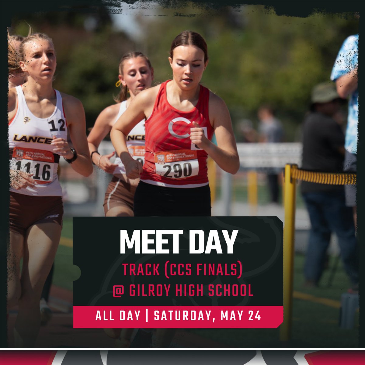 After crushing her personal best time by 19 seconds, Brooke O. won the CCS Semi Finals last Saturday in the 3200 meter race. Her performance in the 3200 meter and 1600 meter races qualified her for CCS finals in both events this Sat, May 24 at Gilroy High School. Go Brooke!!