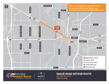 reimagineplsnt's tweet image. Beginning on or after June 2, Hague Road, near the intersection of State Road 32, will close. Crews will begin constructing a new roundabout. SR 32 will close on July 7 to complete the construction. Hague Road and SR 32 are anticipated to be open to traffic in October 2025.